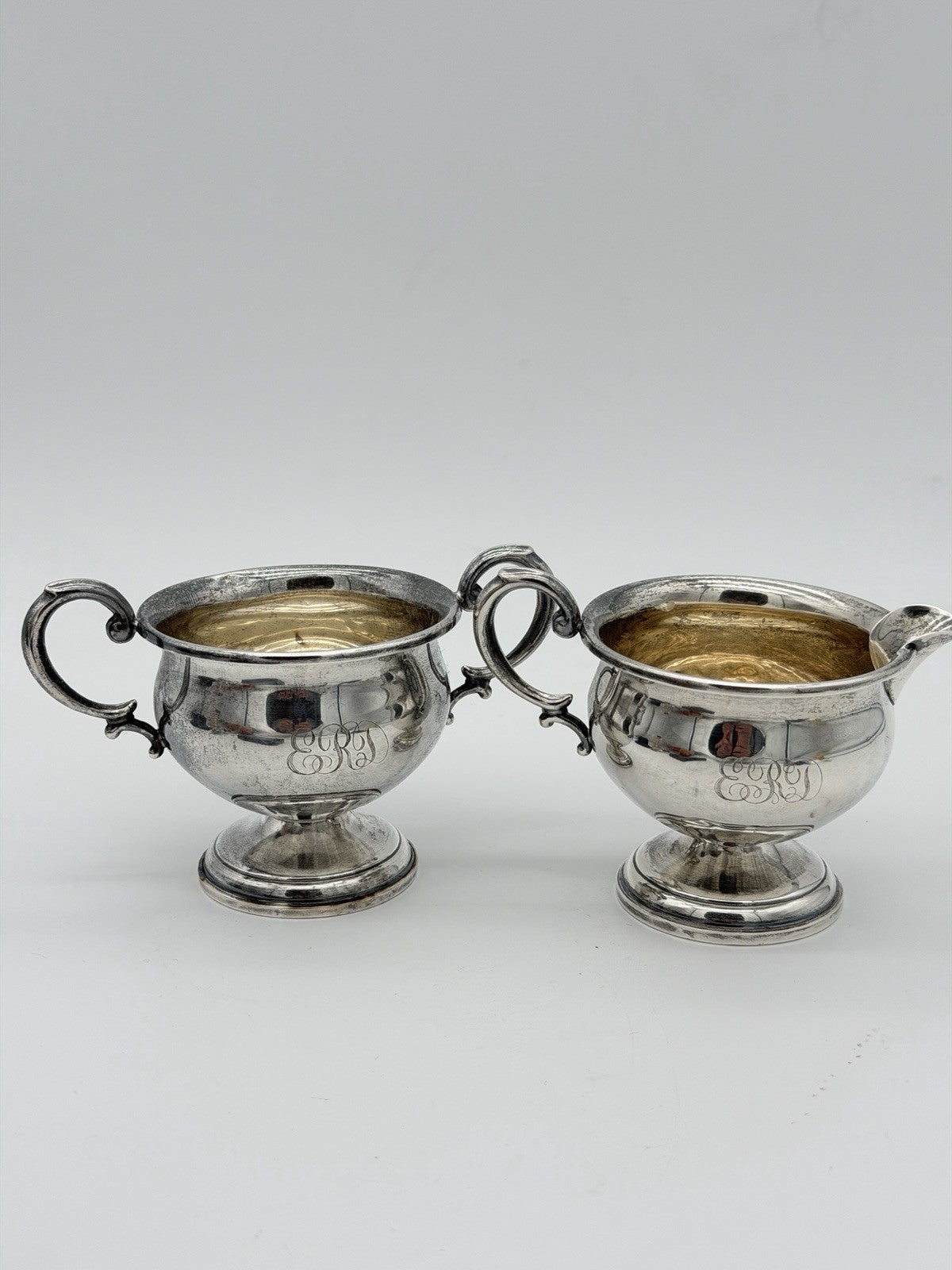 Sterling Hollowware by Hamilton Silver Sugar & Creamer Bowls 925 Silver Antique