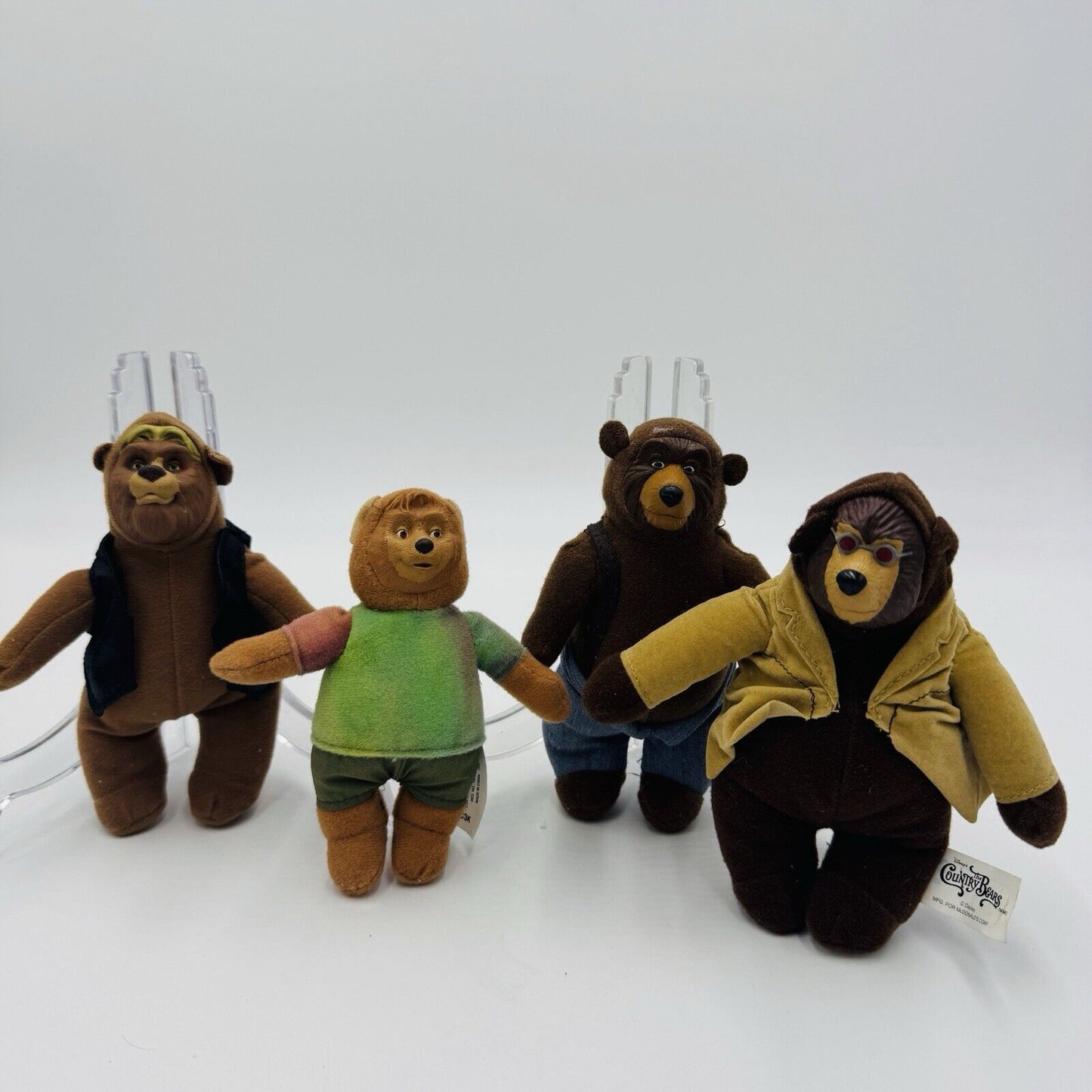 Disney The Country Bears McDonald’s Plush Happy Meal Toys Set Of 4 Figurines