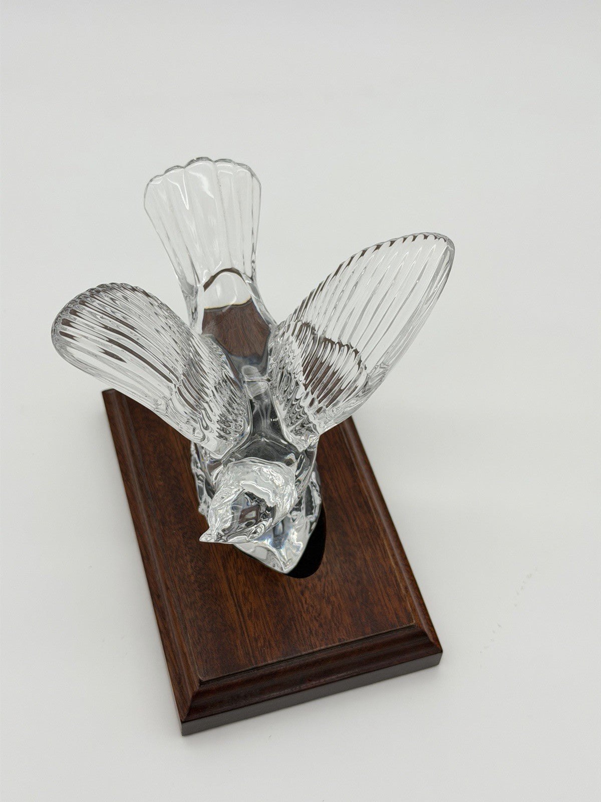 Waterford Crystal Collectors Society NIGHTINGALE Bird Figurine Wood Base