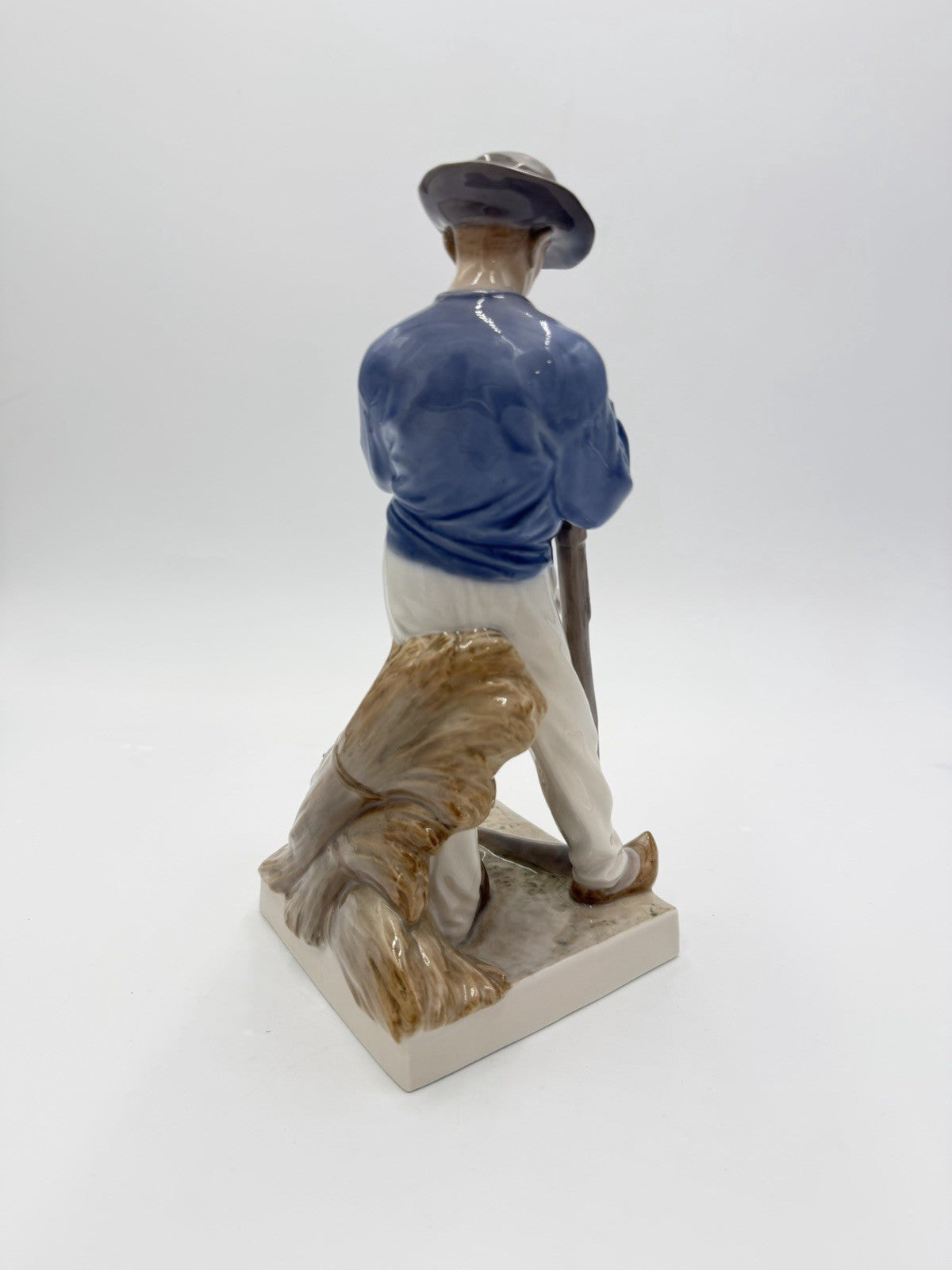 Royal Copenhagen Denmark Porcelain Man W/SCYTHE Figurine 10"H Harvesting