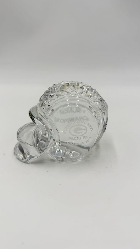 Waterford Crystal Green Bay Packers Super Bowl XXXI Helmet Paperweight