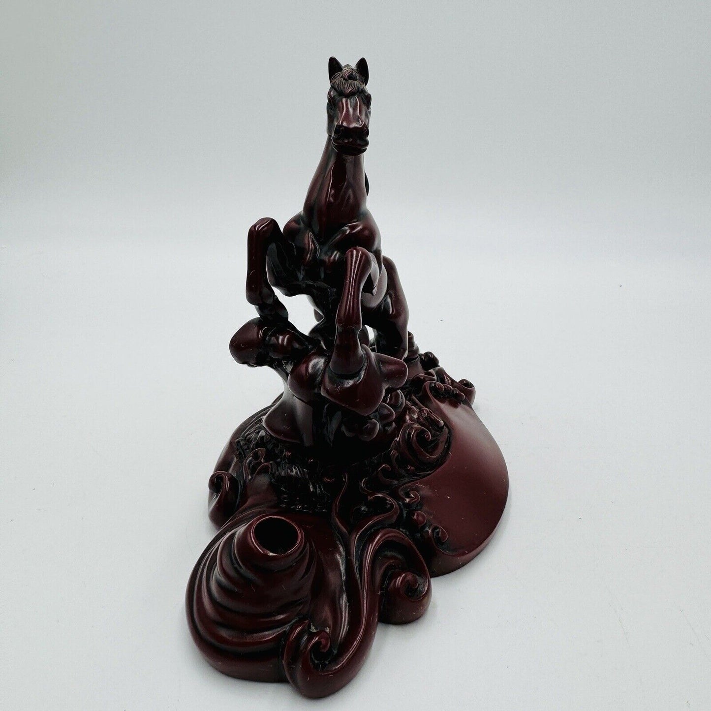 Chinese Red Resin Galloping Horse Pen Holders Desk Paperweight Vintage