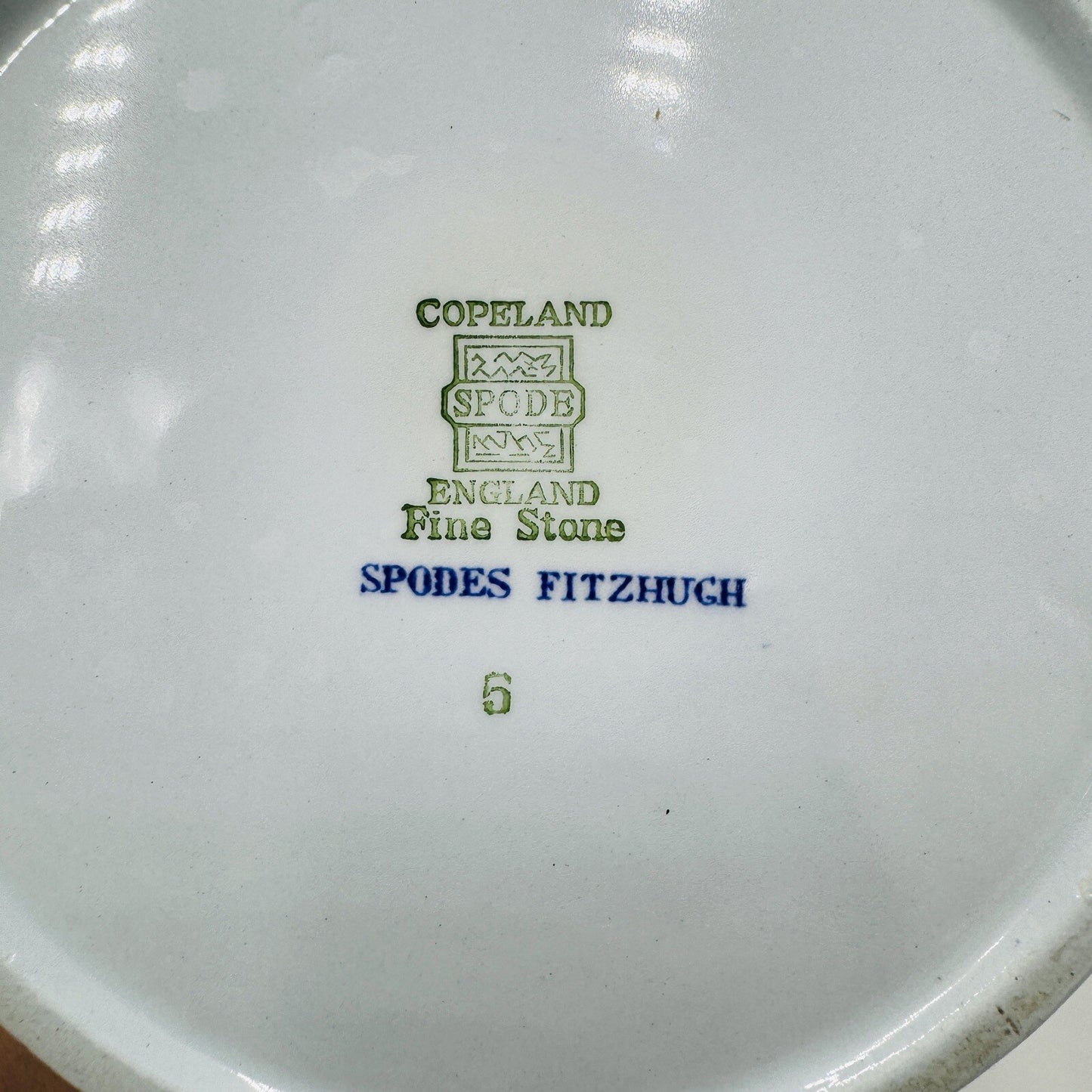 Spode Copeland Fitzhugh Blue Pitcher Milk Jug England Fine Stone 6 1/2in