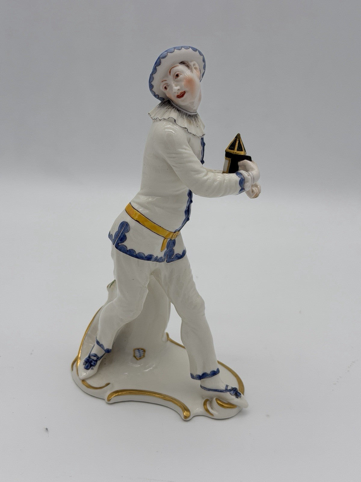 Nymphenburg Pierrot  Commedia Dell'Arte F.A Bustelli Circa 1900 Antique Figurine