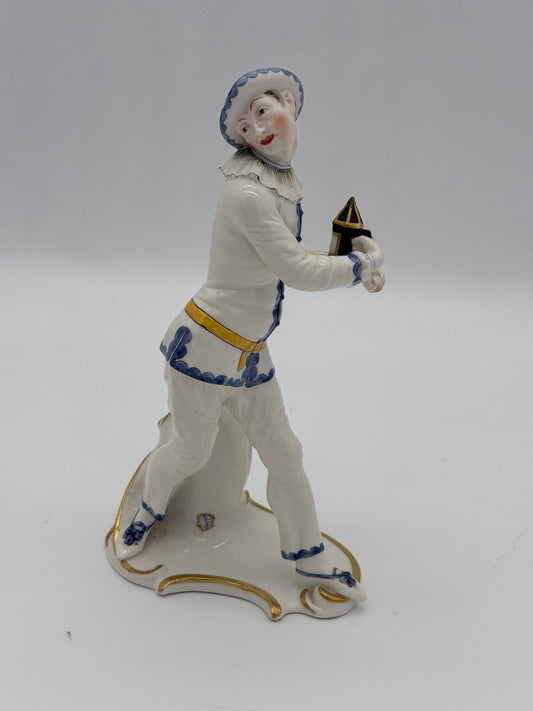 Nymphenburg Pierrot  Commedia Dell'Arte F.A Bustelli Circa 1900 Antique Figurine