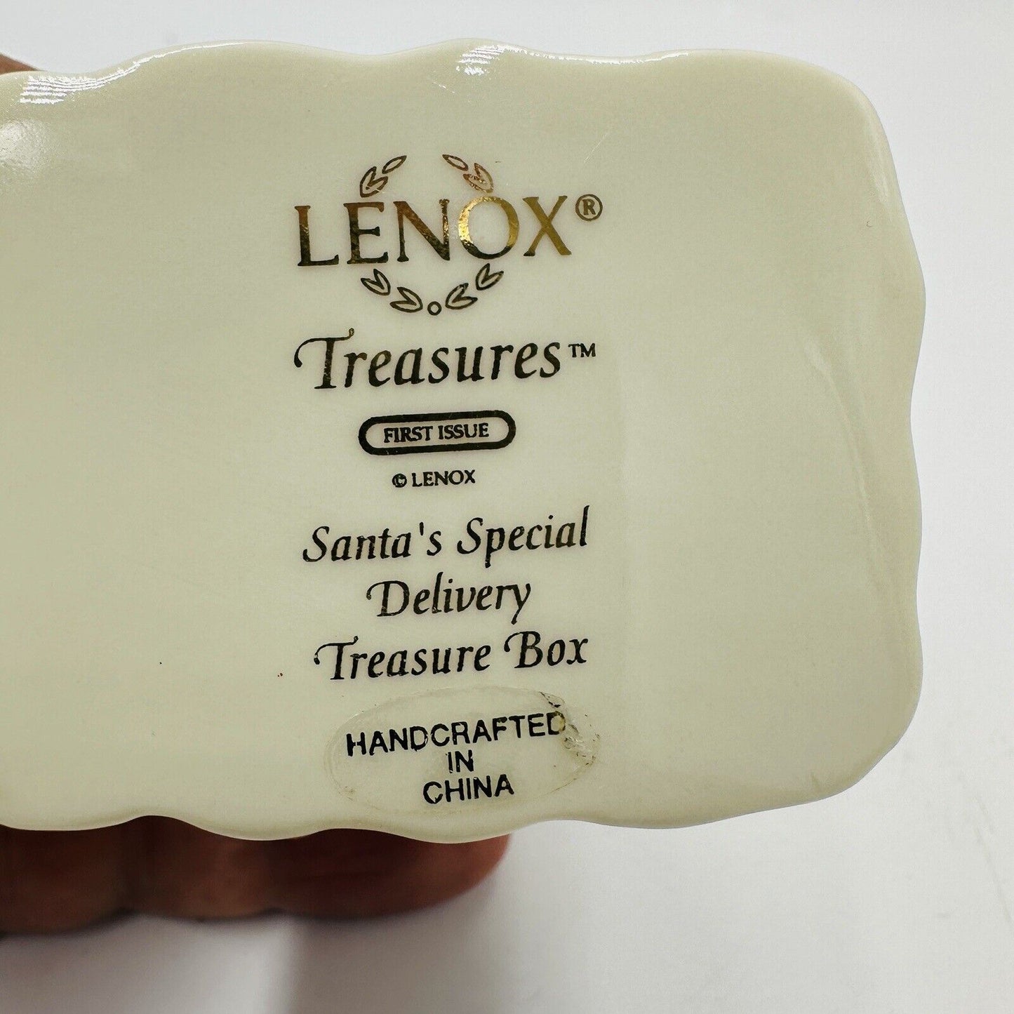 Lenox Santa's Porcelain Special Delivery Trinket Box Teddy Bear Charm Treasures