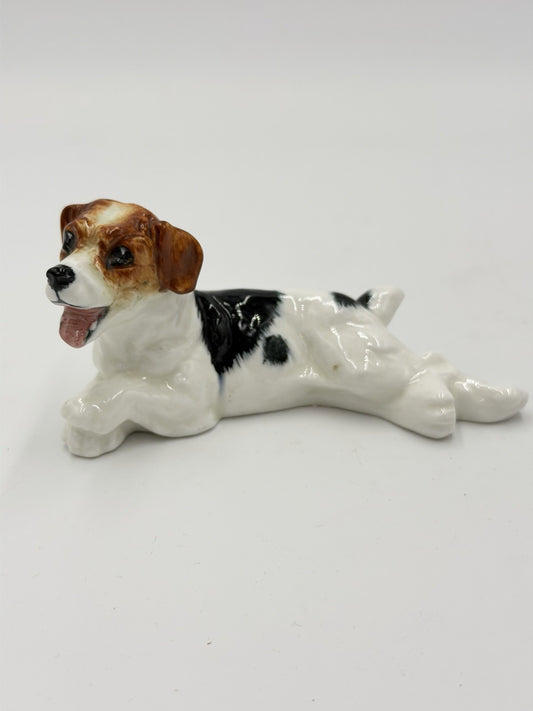 Royal Doulton Jack Russell Dog Figurine Lying Painted Model (HN1101) Figurine