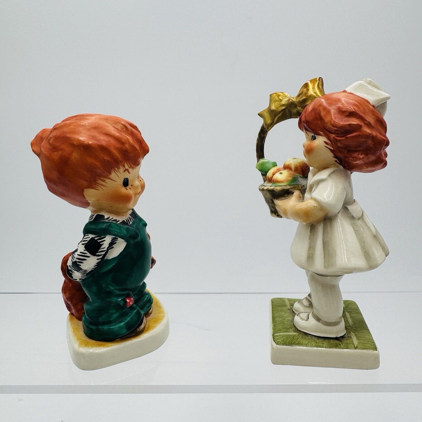 Goebel Red Heads Figurines Cheer Up Nurse Boy W/ Dog Germany 1967 Charlot Byj