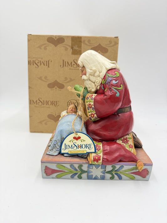 Jim Shore Heartwood Creek The Real Meaning Of Christmas 7” Santa Jesus Figurine