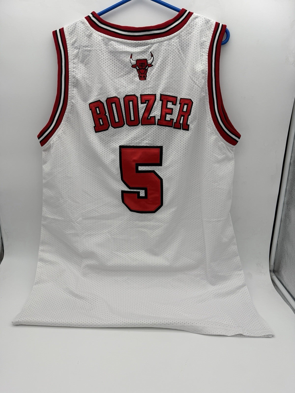 Addidas Chicago Bulls Carlos Boozer #5 NBA Basketball Jersey White Red Black 52