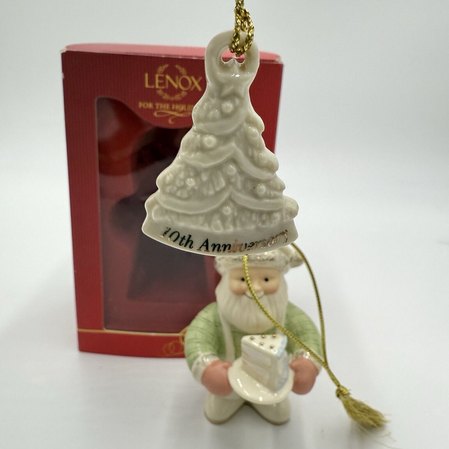 Lenox 2010 Santa's Sweet Celebration 10th Anniversary Ornament Box Porcelain