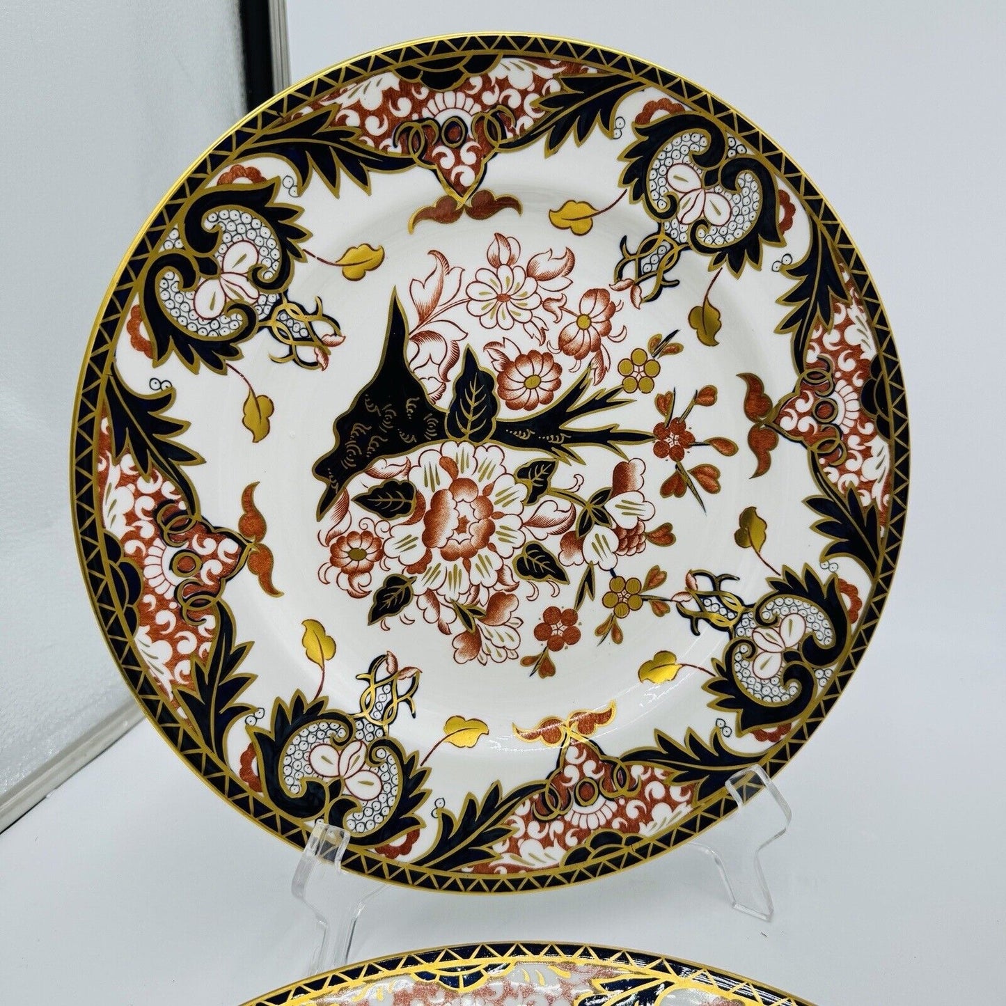 Antique Royal Crown Derby King's Of Old Japan 383 Pattern Dinner Plates 4 Pieces