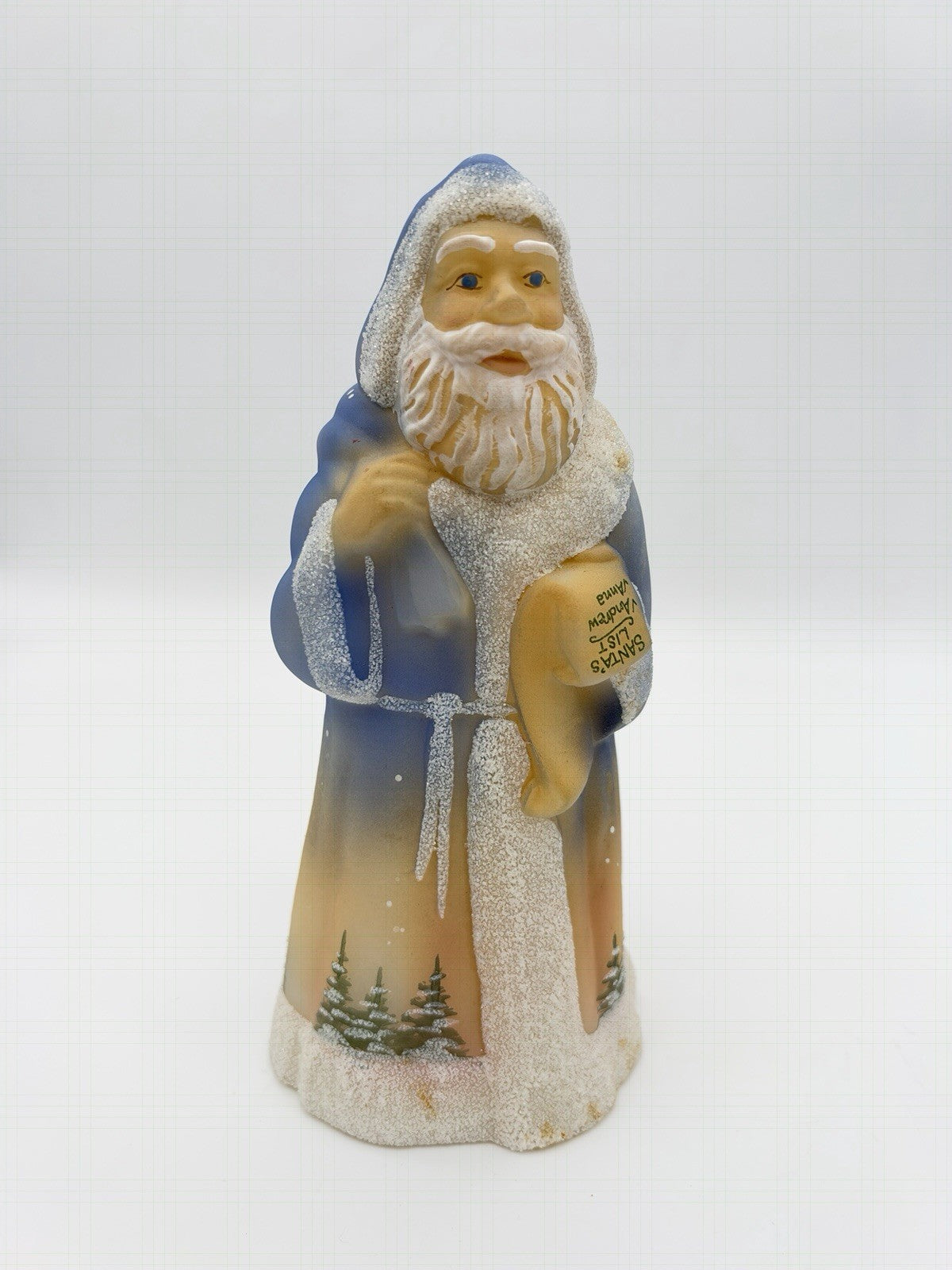 Fenton Art Glass Blue Burmese Santa Limited Edition 5560 Christmas 7.5” USA Vtg