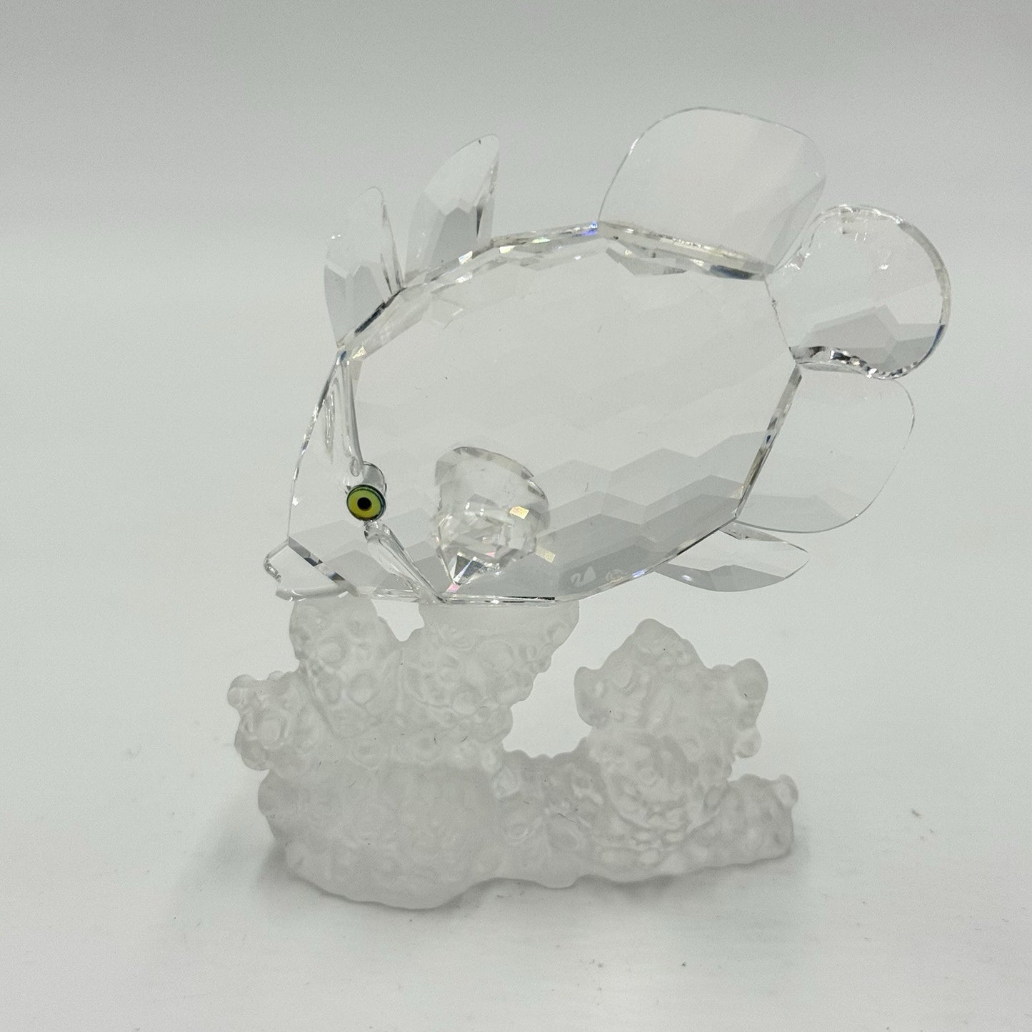 Swarovski Crystal Austria Butterfly Fish On Coral Reef Figurine 3”x2” Collection