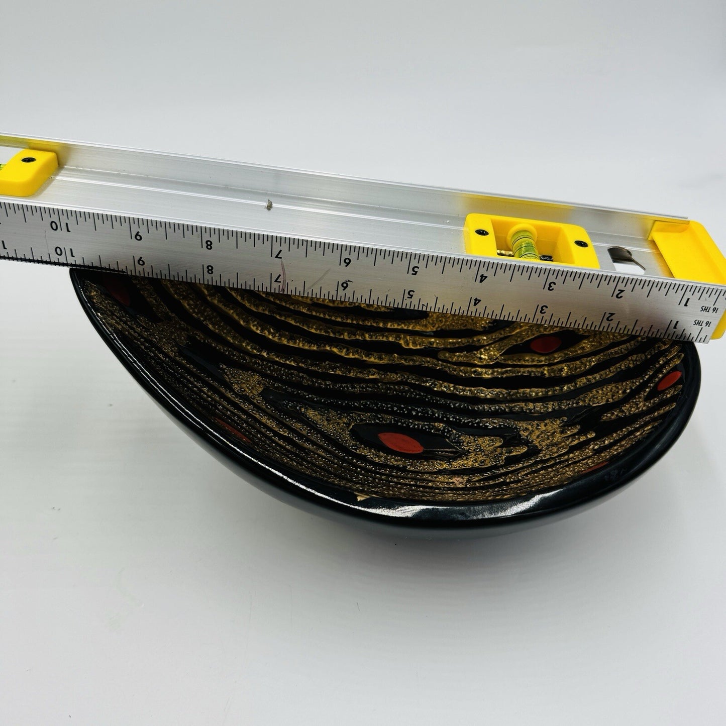 Rare Boch Freres La Louviére  Glazed Ceramic Art MCM Pottery Belgium Bowl Gold