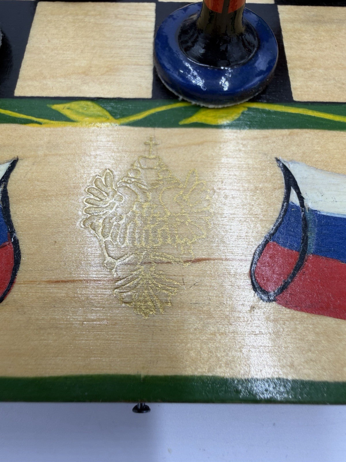 Russian vintage Matryoshka chess set 24 Pawns Plus Wooden Board Soldiers