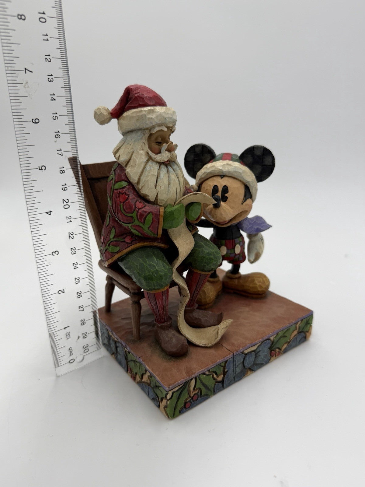 Jim Shore Mickey Mouse Santa  Checking it Twice Christmas Ornament 7” Sculpture
