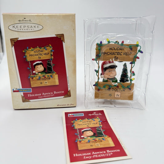Hallmark Lucy Holiday Advice Booth 2003 Peanuts Keepsake Ornament Christmas