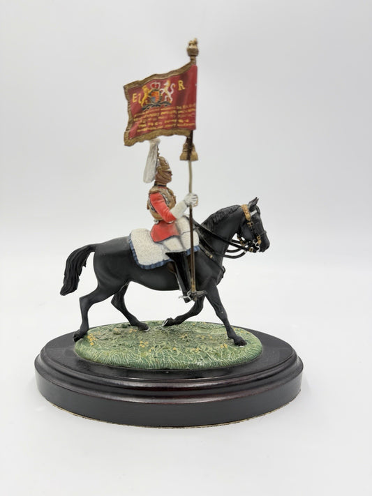 Chas C Stadden painted pewter Mounted Royal Guard British Buckingham 8” Figurine
