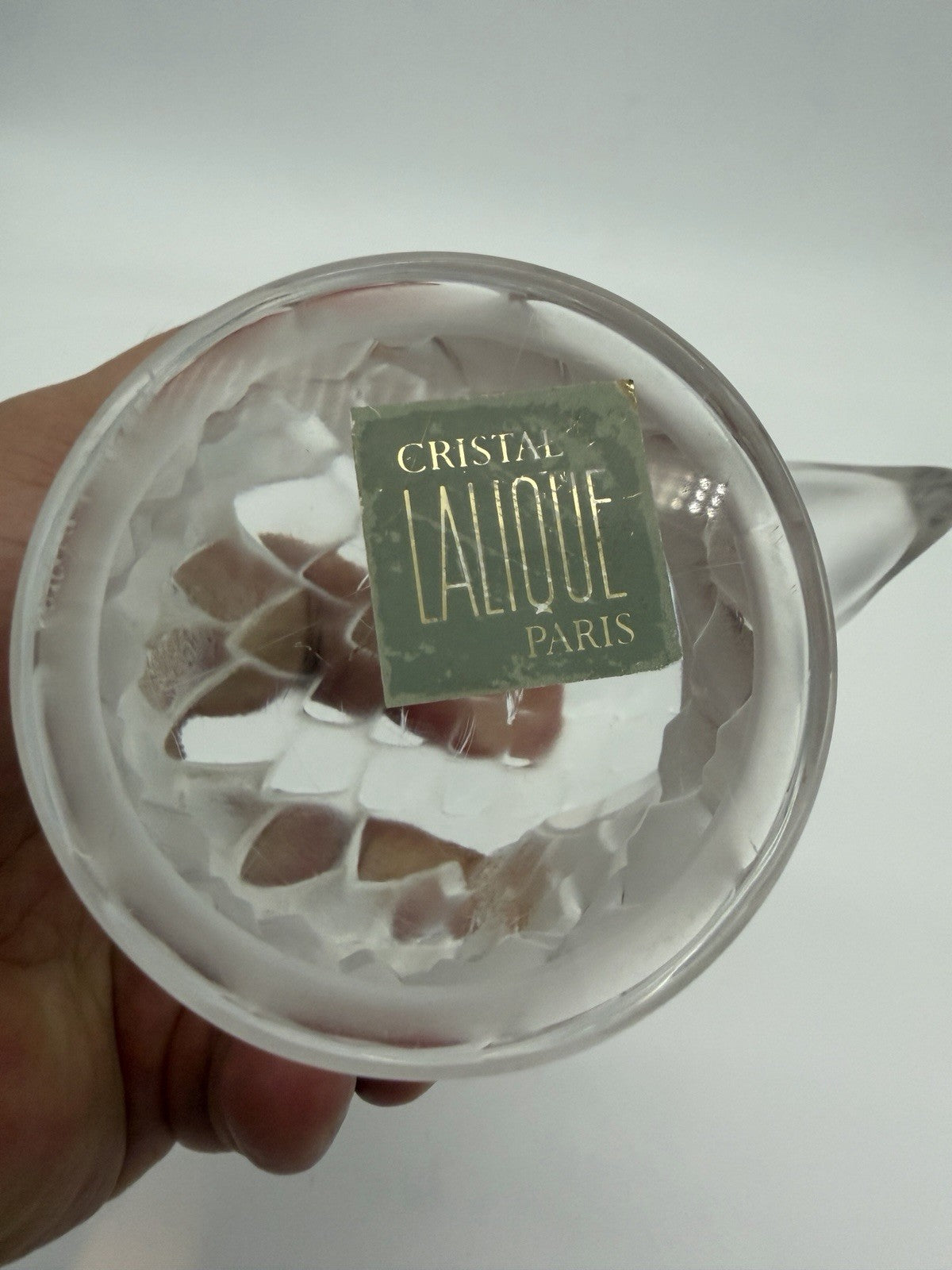 Lalique France Crystal Eagle Head Tête D’Aigle Figurine Signed Vtg Sculpture