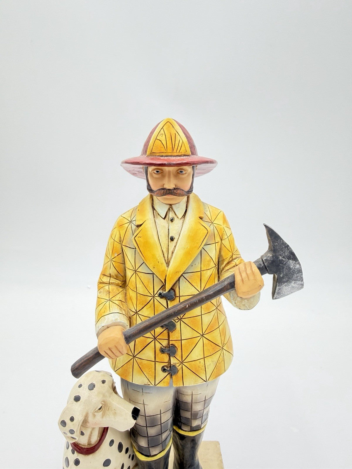 Jim Shore Heartwood Creek Fireman Firefighter w/Dalmatian Dog  2006 Figurine 10”
