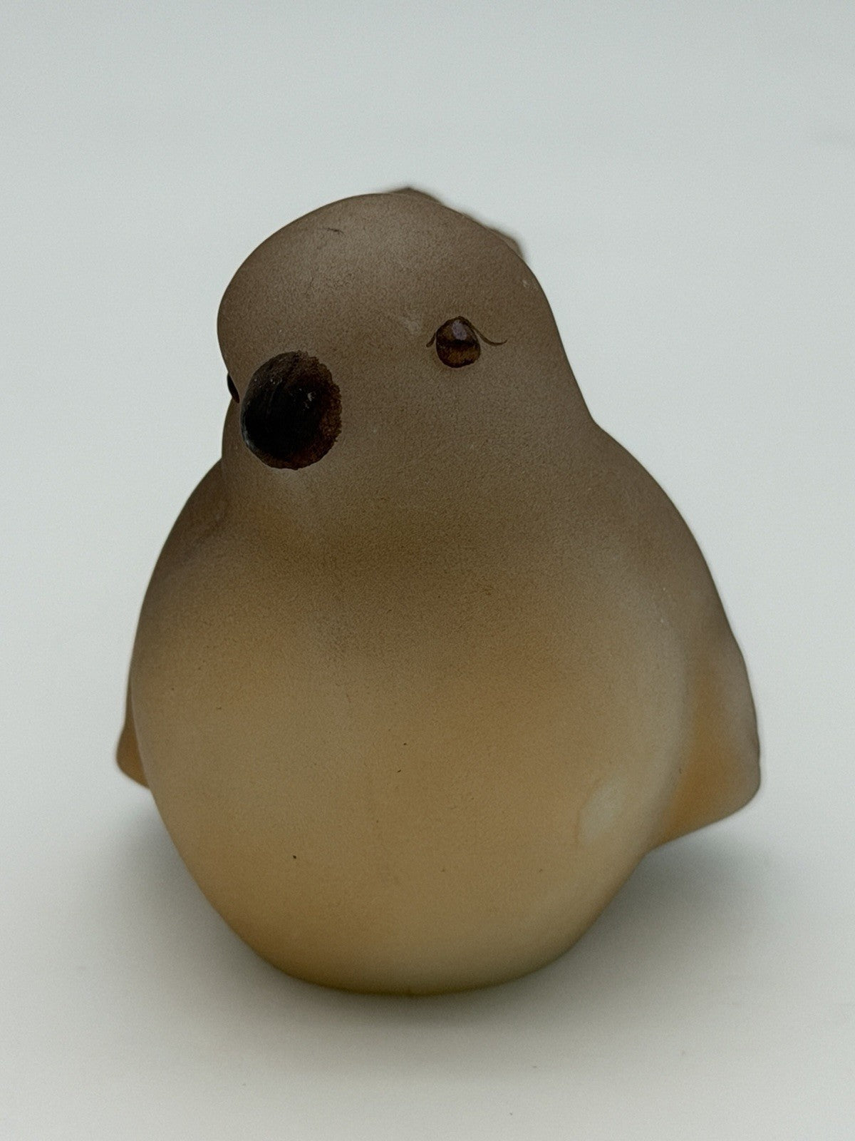 Fenton Art Glass Opal Satin Bird Robin Figurine Vintage Signed USA