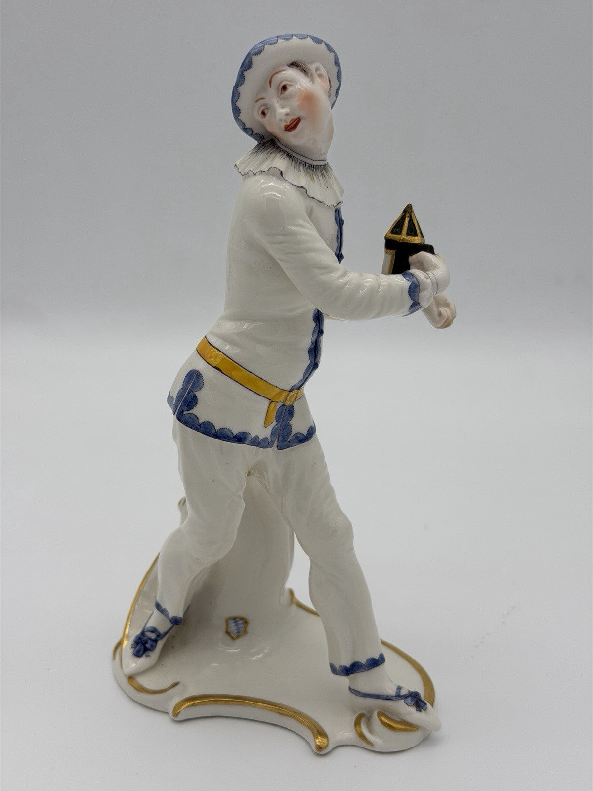 Nymphenburg Pierrot  Commedia Dell'Arte F.A Bustelli Circa 1900 Antique Figurine