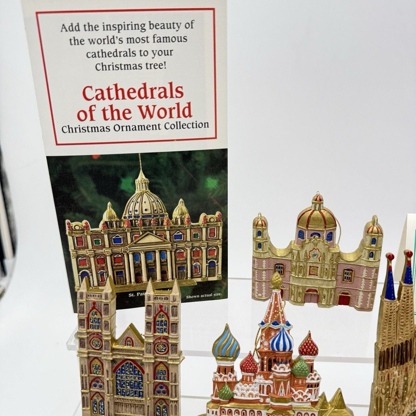 The Danbury Mint CATHEDRALS OF THE WORLD CHRISTMAS ORNAMENTS 12 Original Box COA