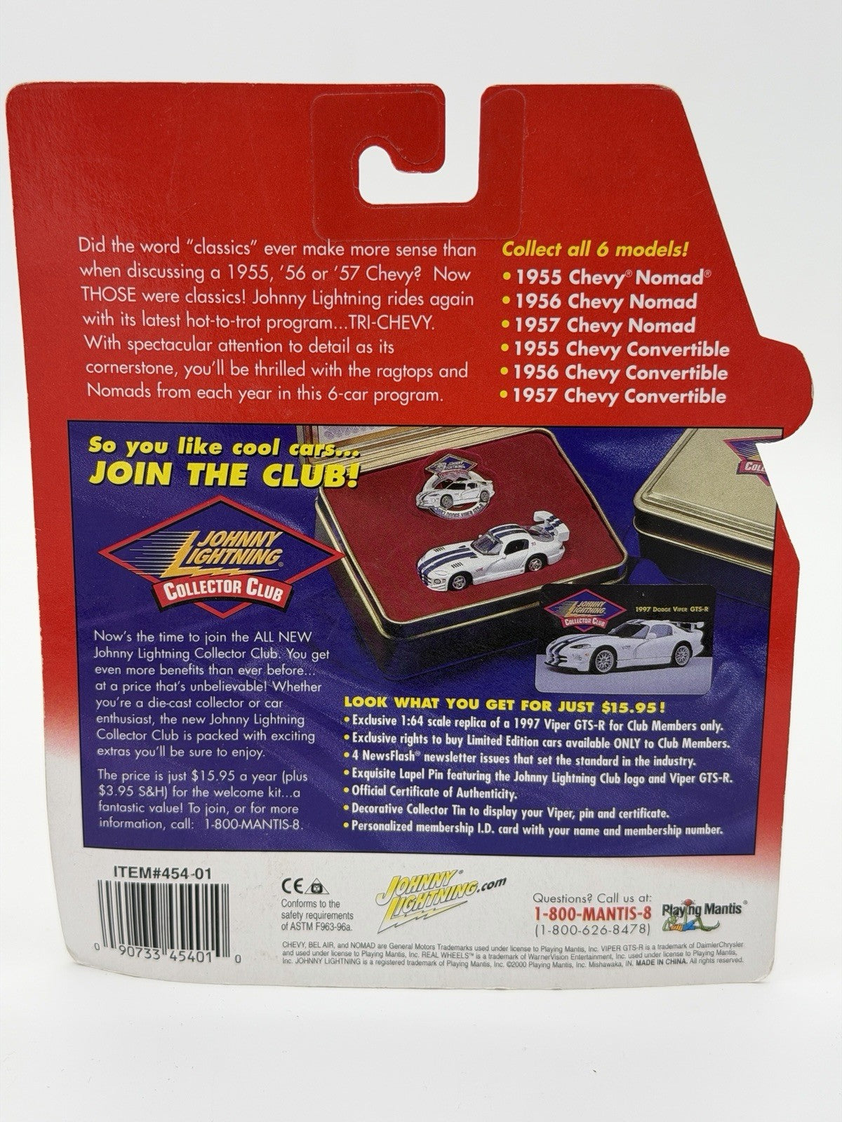 Johnny Lightning Tri-Chevy R1 1956 Nomad Bel Air Diecast White Wall Tires Sealed