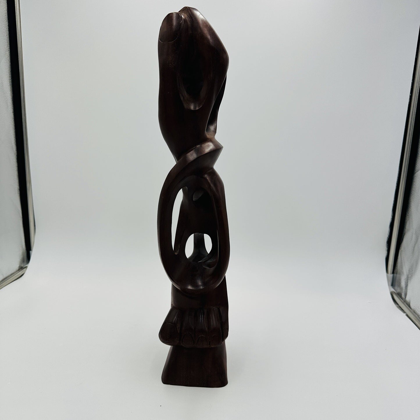 Mid Century Carved Wood Sculpture Hand Foot Face Modernism Large 19in Folk Art