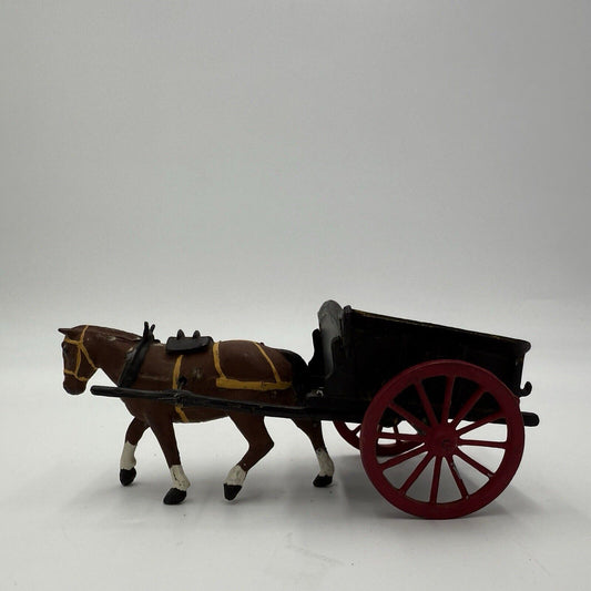 Vintage Britains LTD Diecast Farm Tumbrel Cart and Horse Figurine England 1970