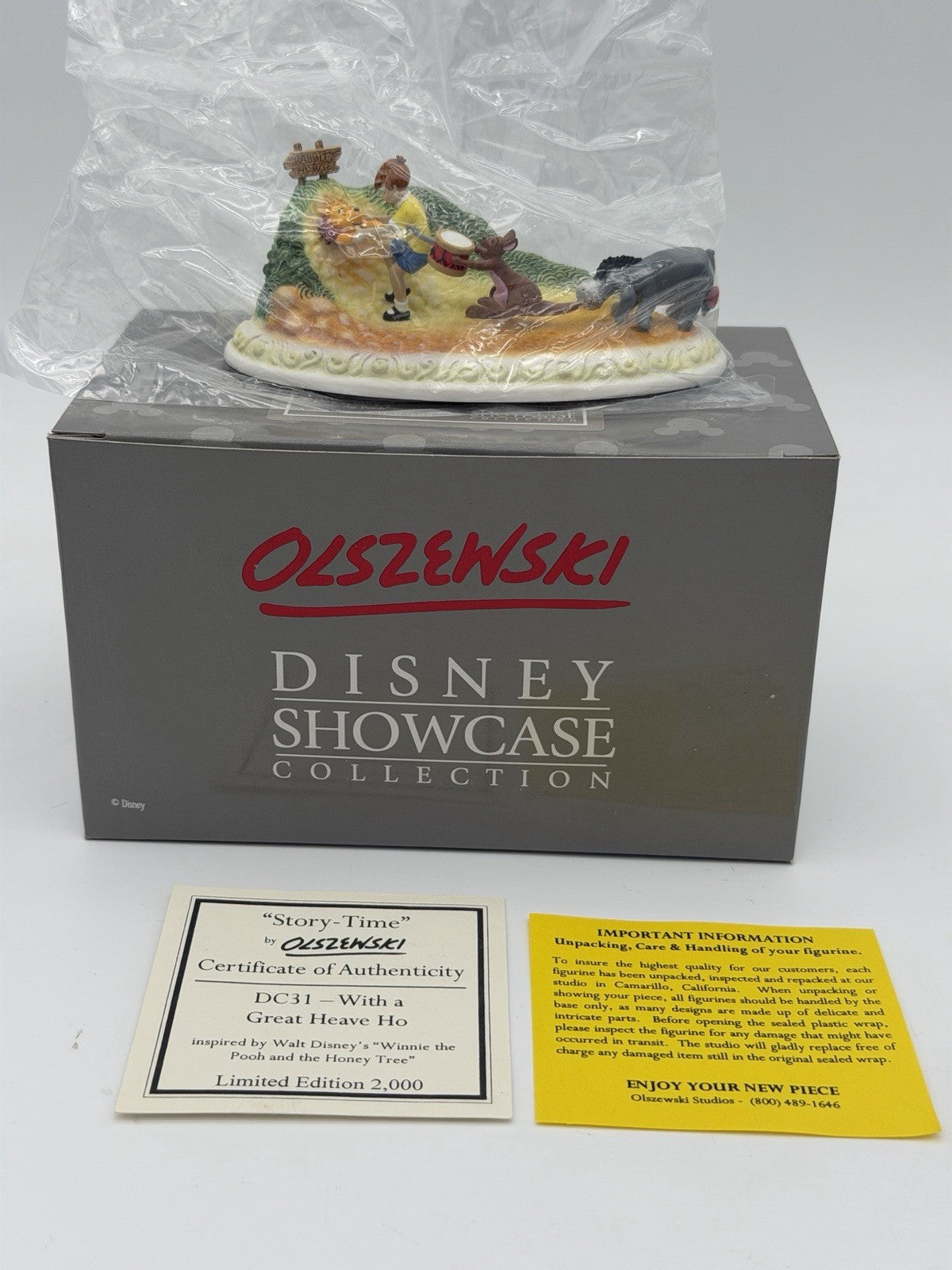Olszewski Disney Showcase With a Great Heave Ho Winnie Pooh Figurine New/COA