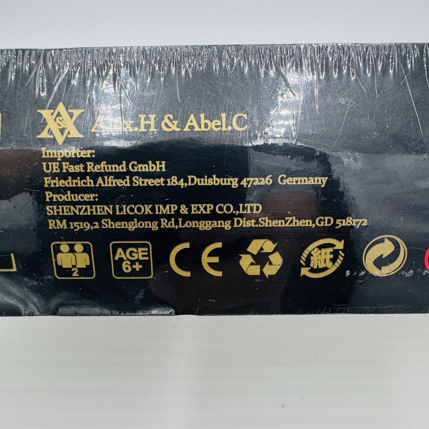 Alex & Abel Classy Chess Checkers Board Set Wood Veneer Inlay 15" Sealed New