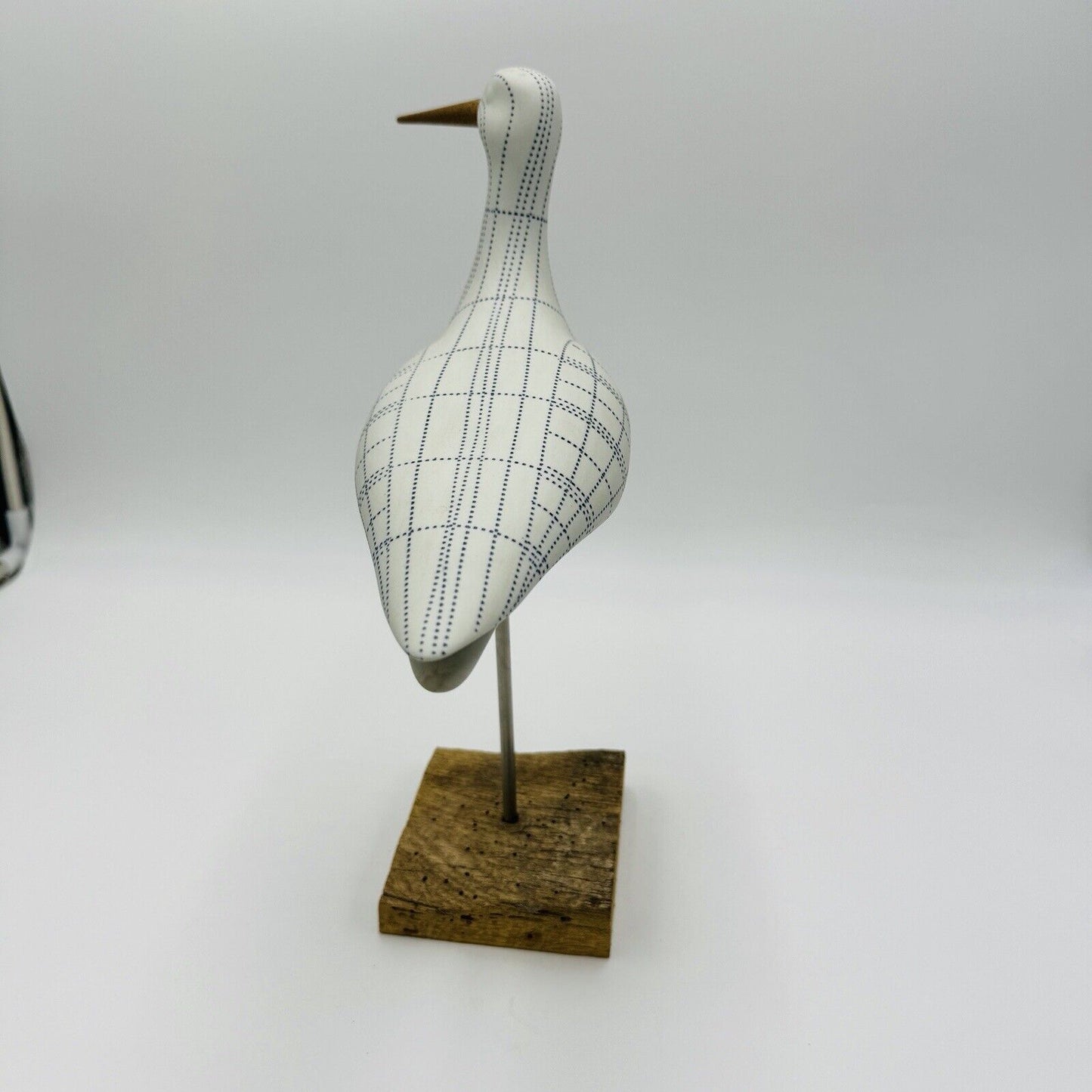 White and Blue Seagull Bird Sculpture Nautical Lake House Sea Ocean Decor