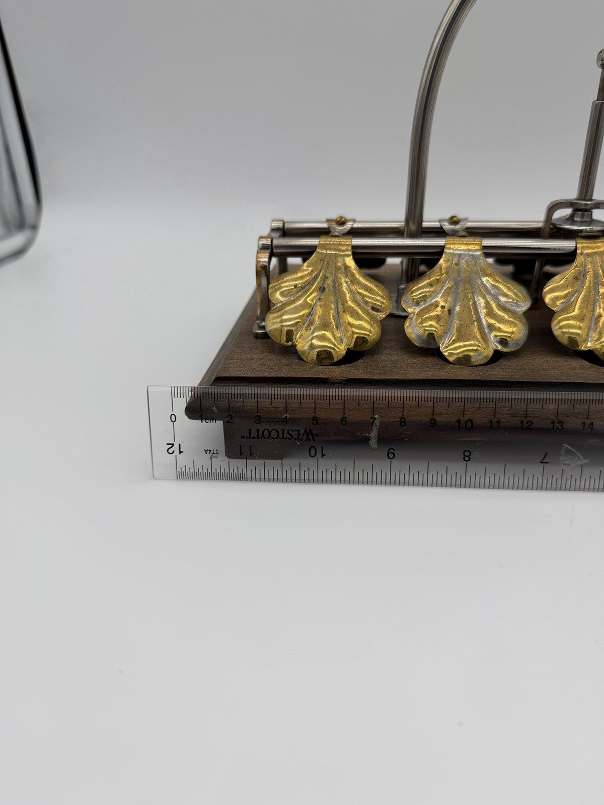 Antique English egg boiling rack & breakfast server Ginkgo Leaf Spring Clips