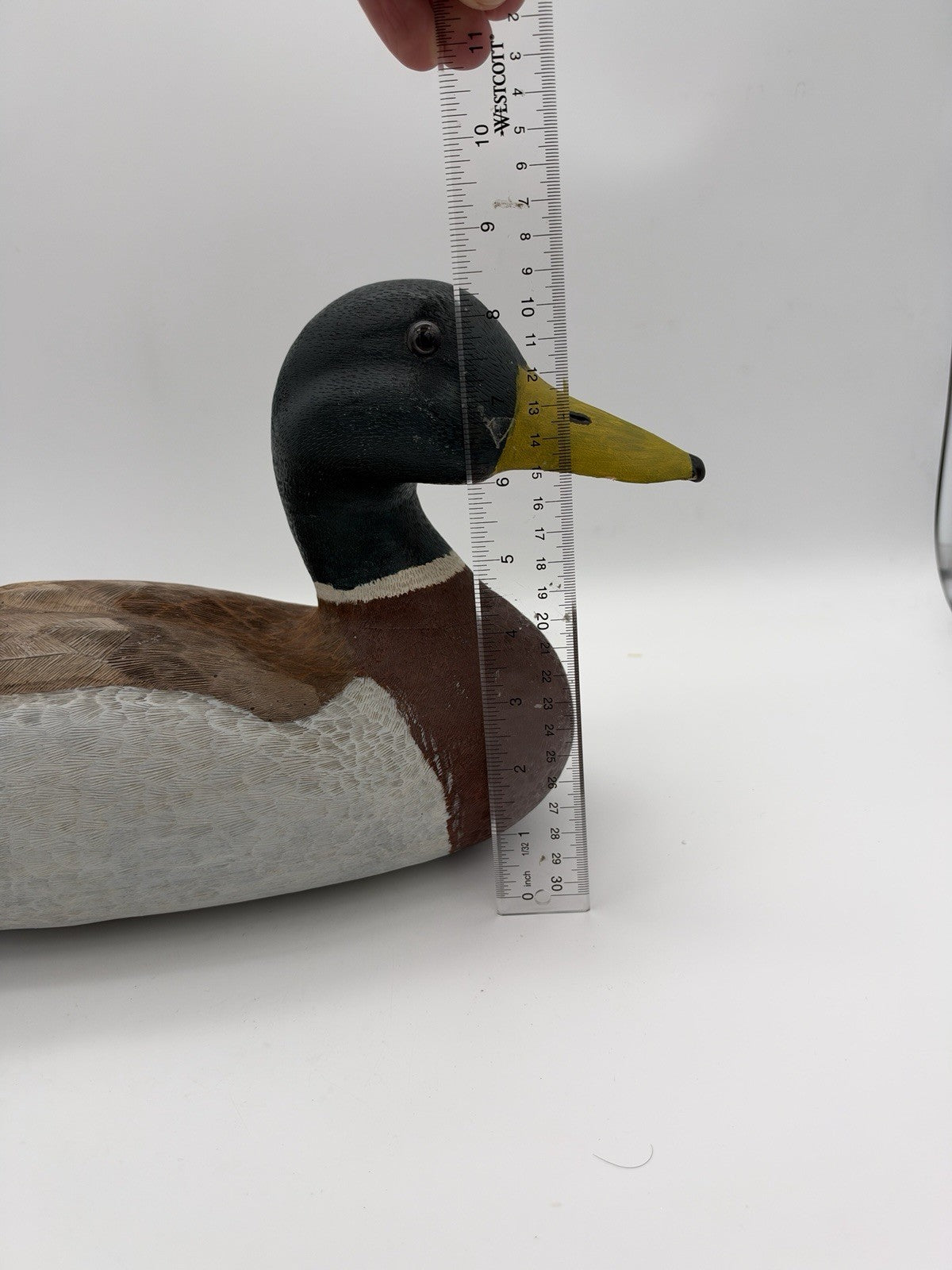 Vintage Gary Rohloff 1983 carved solid wood mallard decoy duck painted sculpture
