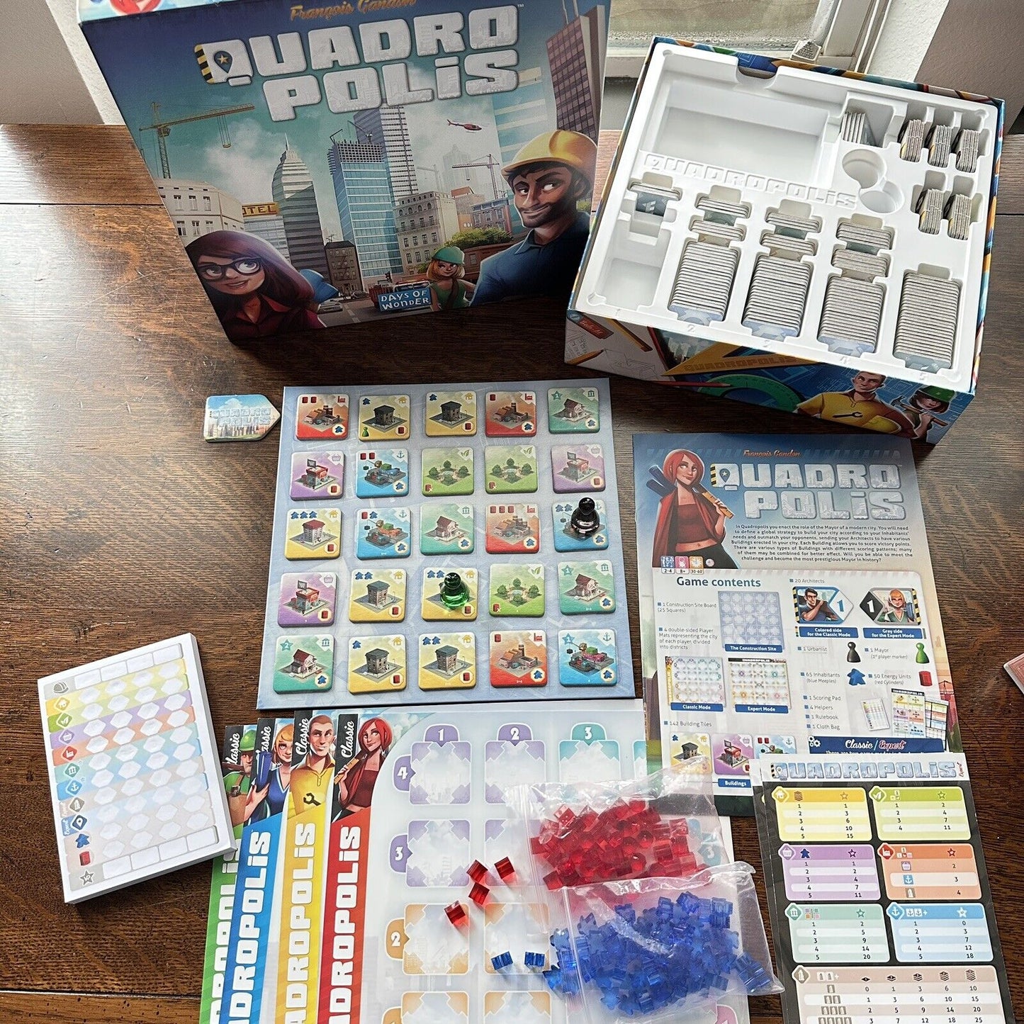 Days of Wonder Quadropolis by Frangois Gandon City Building Fun Board Game