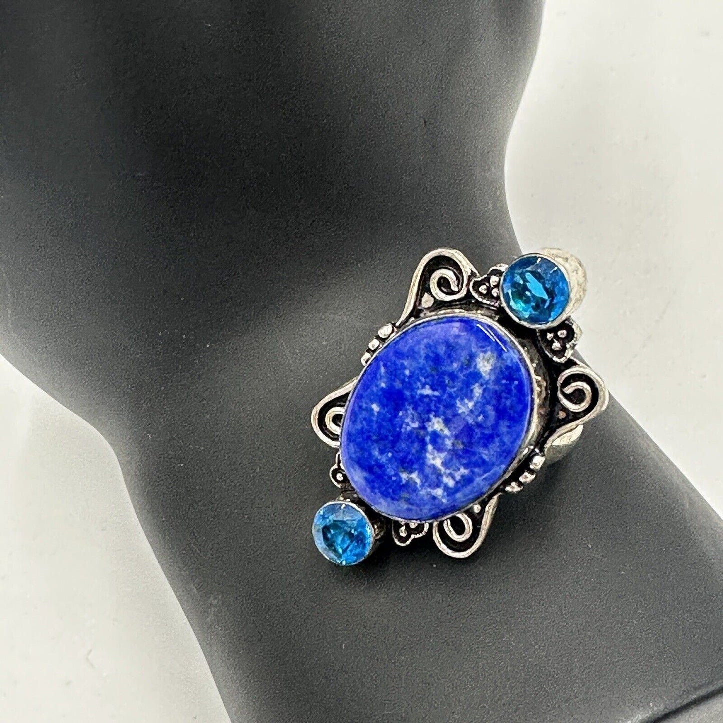 Lapis Women's Jewelry Ring Size 5 Sterling Silver 925 Lazuli Blue Antique