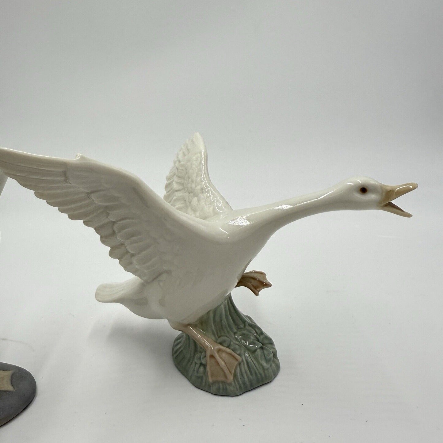 Vintage Lladro Spain Porcelain Ducks Figurines Glossy /matte White Rare 4” Set