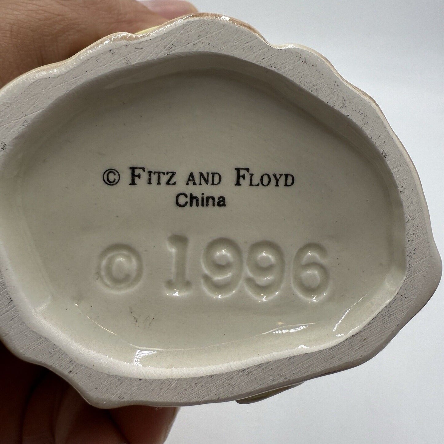 Fitz and Floyd Snowy Woods Bunny Rabbits Sugar Creamer Spoon Set Easter 1996