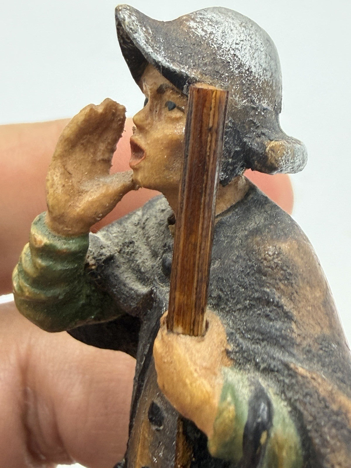 Anri Italy Folk Art  Night Guard 4”H Figurine Wood Hand Carved Vintage Rare