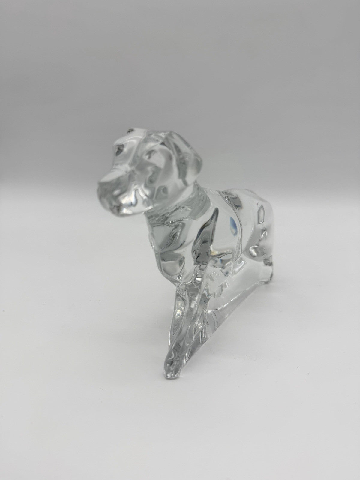 Baccarat France Crystal Clear Dog Labrador Retriever Figurine (Flawed)
