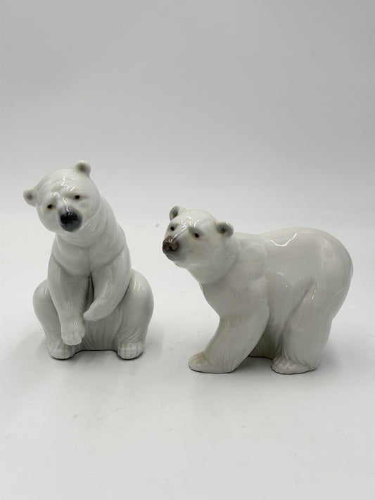 Lladro Polar Spain Porcelain Pair Polar Beats Figurine White  Juan Huerta 70s