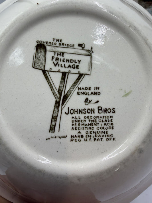 Vintage Johnson Bros The Friendly Village Porcelain English Bowls Set 5 Bridge