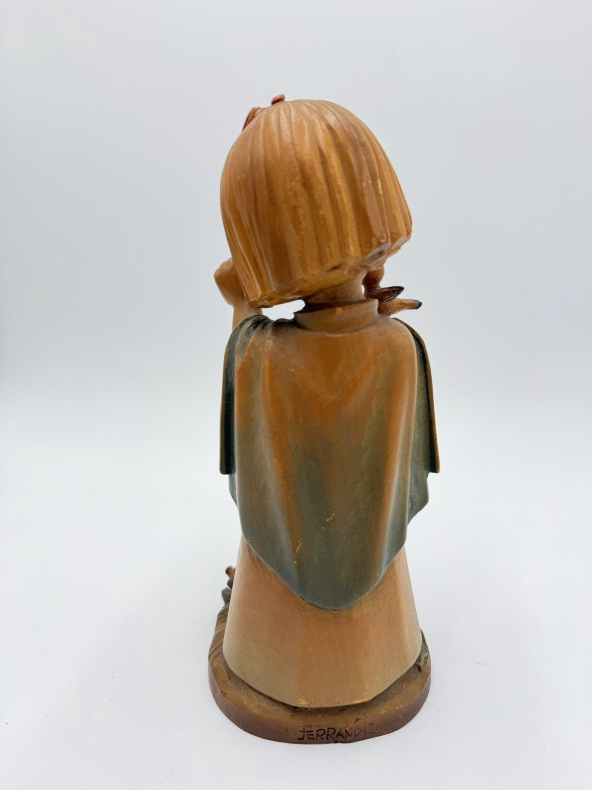 Anri Ferrandiz Wood Carved Figurine Talking to the Animals 1984 Italy 10”Vtg