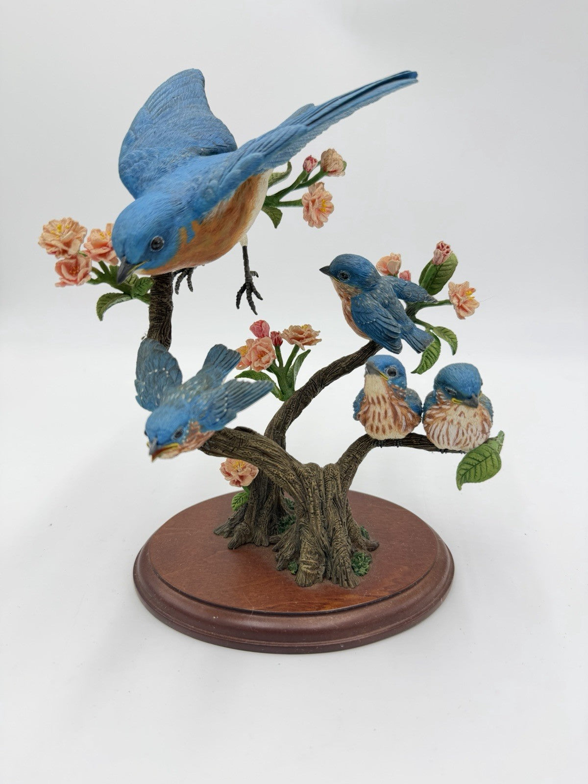 Danbury Mint First Flight Bluebird Family Figurine By Bob Guge Birds 8”H