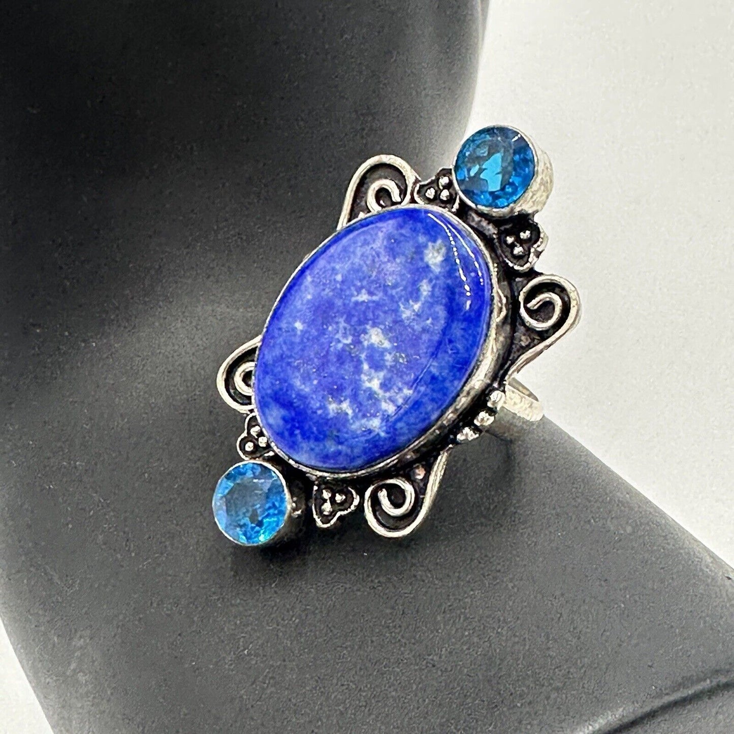 Lapis Women's Jewelry Ring Size 5 Sterling Silver 925 Lazuli Blue Antique