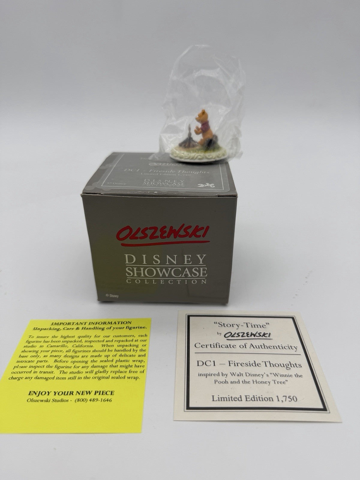Disney Olszewski Winnie Pooh Fireside Thoughts Signed Sealed W/COA Figurine