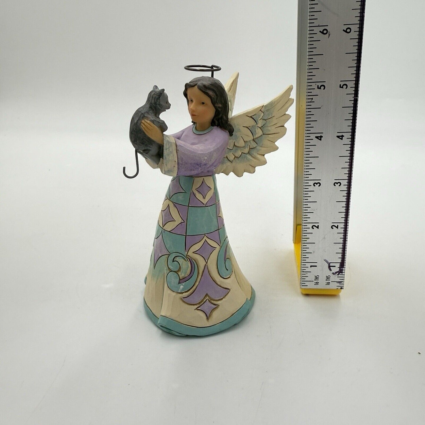 Jim Shore Enesco Faithful Friend Figurine Angel with Cat Kitten 5” Tall 4052057