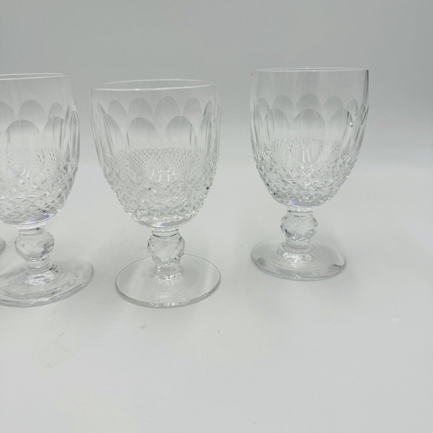 Vintage Waterford Crystal Colleen Short Stem Wine 3 Oz Set 4 Wine Glasses 5in